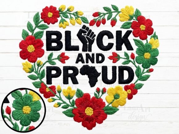 Black and Proud Black History Embroidery