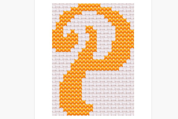 Handwritten Letter P Cross Stitch Patter