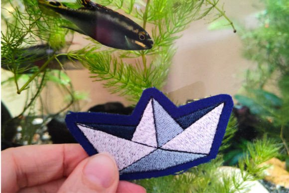 Paper Boat Embroidery Design